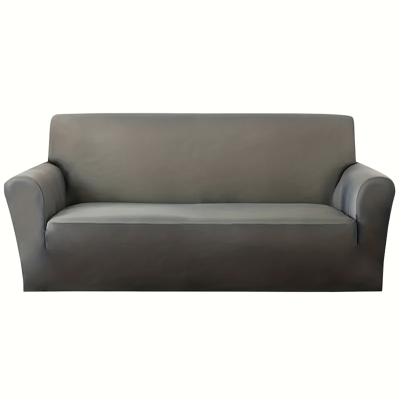 1pc Machine-washable Solid Elastic Sofa Cover, Equipped With Anti-slip Foam And Elastic Bottom, Sofa Furniture Protector, Suitable For Living Room, Bedroom, Office, Decor