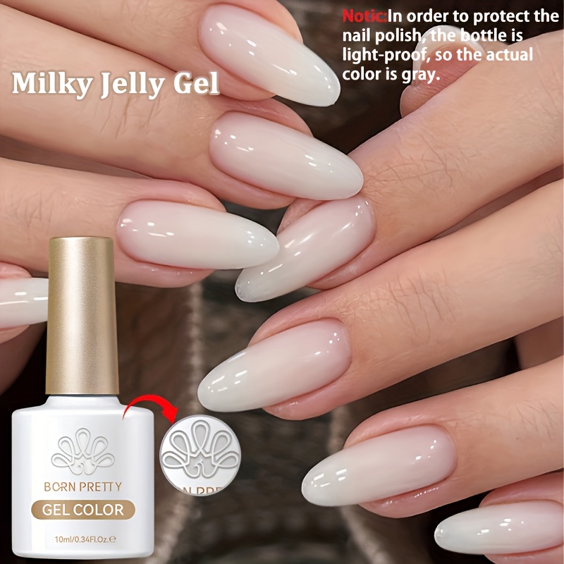 Image of Born Pretty 10ml Gel Nail Polish Semi-transparent White Polish Soak Off Nail Home Nail Art Gel Varnish