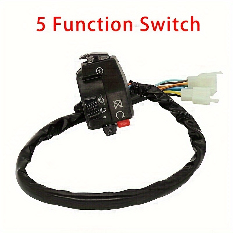 

Universal 5- Motorcycle Handlebar Switch - Electric , Horn, Turn Signal, High/low Beam Control For Off-road Motorcycles, For Honda, , - Plastic Construction