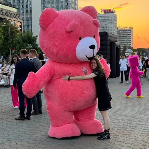 enormous inflatable teddy bear mascot cartoon cute large doll outfit easter christmas halloween holiday animal onesie suitable for parties masquerades family birthday surprises festive performances ambiance props