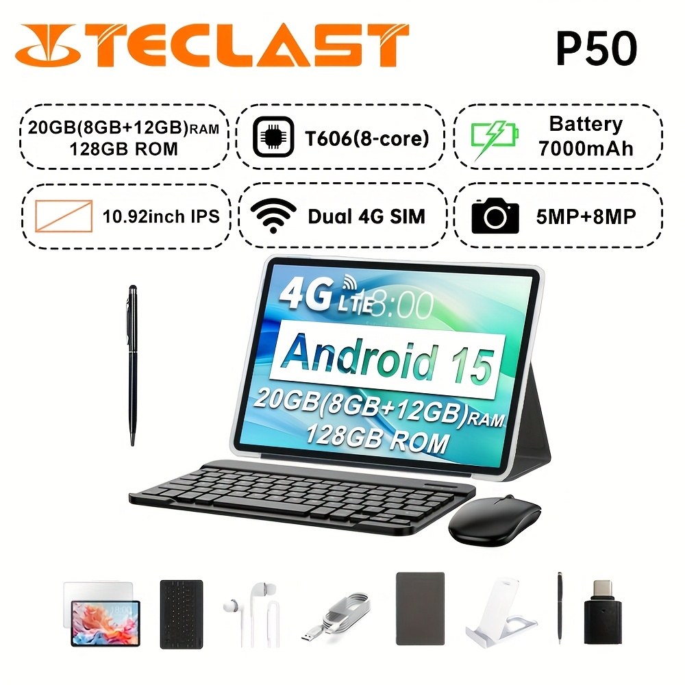 Android 15 タブレット 10.1インチ 20GB RAM 128GB タブレット