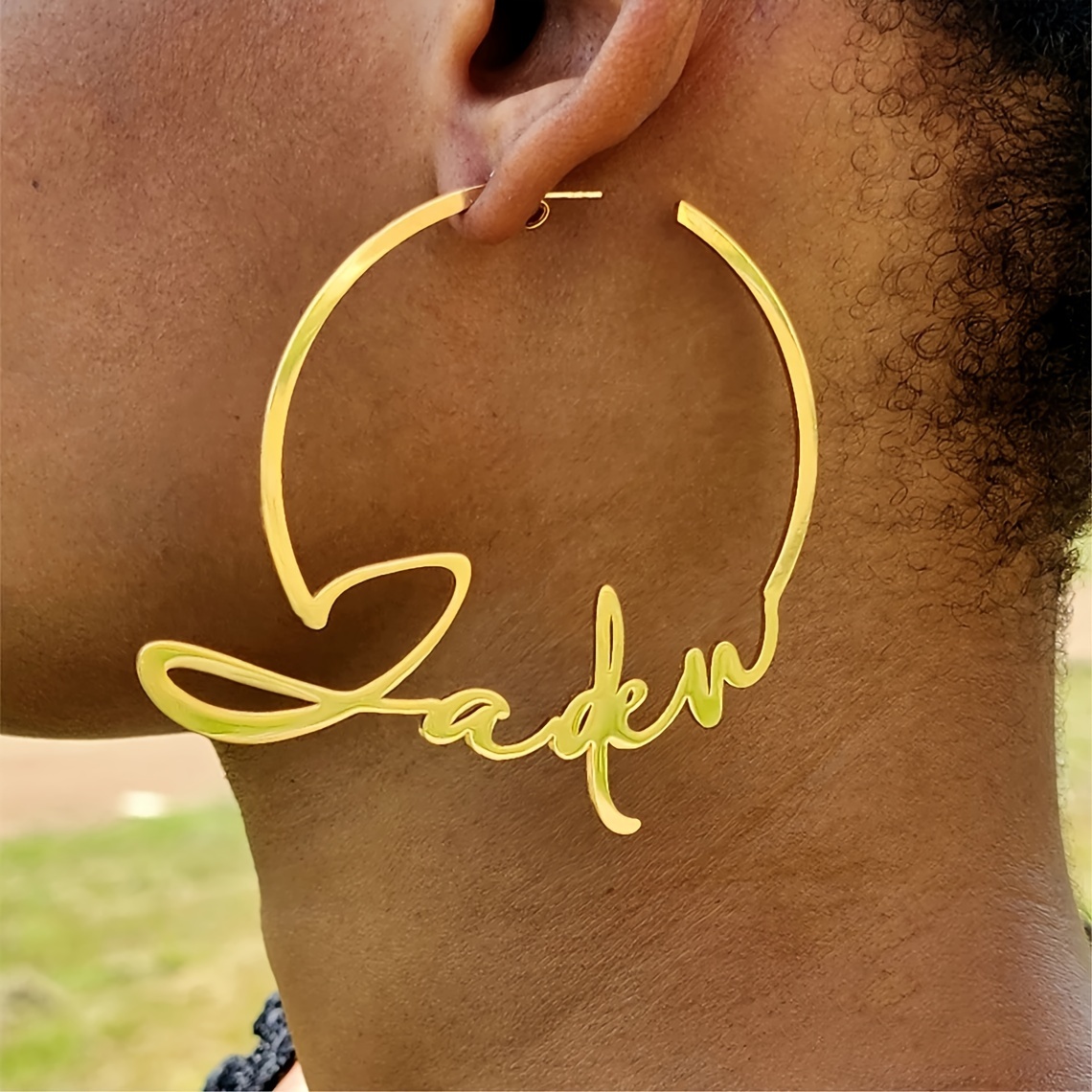 

Customized Name Hoop Earrings, Personalized Style Name Earrings, Stainless Earrings, Women's Popular Jewelry, Language English Only