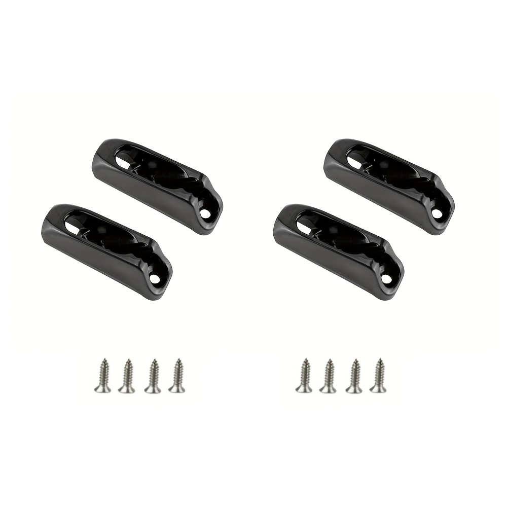 TEMU 4pcs Black Nylon Rope Clamp, Rope Tensioner, Rope Clamp Plate, Sailboat And Windsurf Rope Accessories, Tensioning And Buffering , Nylon Rope