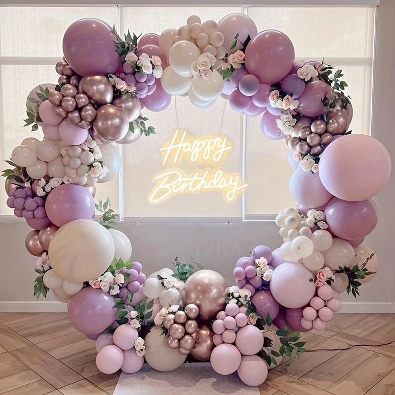 

135pcs, Pink Purple Balloons Garland Arch Set, Romantic Purple Balloons, Birthday Party Decoration, Wedding, Engagement, Baby Shower, Party Decor