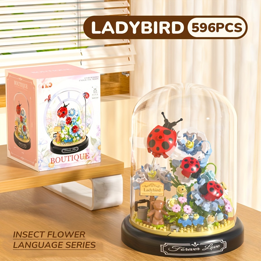 Micro Grain Building Block Ornament Set with Base Dragonfly 568pcs