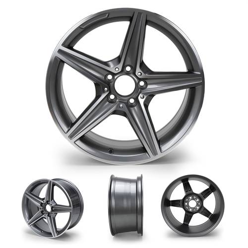 18x85 Machined Grey Alloy Rim Fits Versatile Enhances Visual