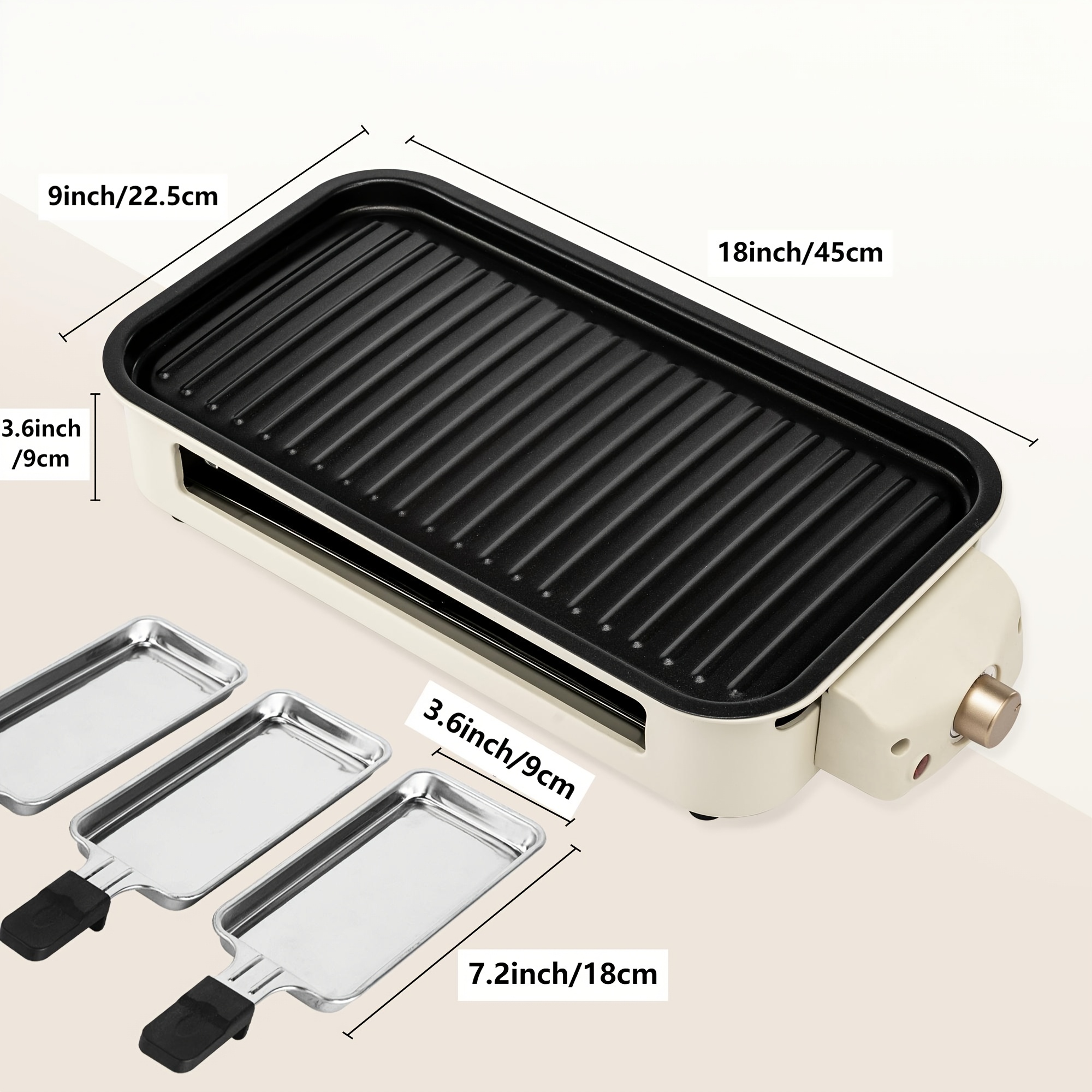 1500W Smokeless Electric Grill with Removable Non-Stick Griddle & Hot Pot - Indoor Portable BBQ Grill with Adjustable Temperature Control, Stainless Steel Construction, Dishwasher Safe - All-in-One Indoor Grill for Searing, Sautéing, Frying - Ideal Gift for Christmas, Housewarming, Birthdays - 201 Stainless Steel, 120V US Plug, Perfect for Small Spaces & Family Cooking, Indoor Grill Portable, Portable Electric Grill, Indoor Grilling, Indoor Grill, Smokeless Indoor Grill, Indoor Grill 4 1500W Smokeless Electric Grill with Removable Non-Stick Griddle & Hot Pot - Indoor Portable BBQ Grill with Adjustable Temperature Control, Stainless Steel Construction, Dishwasher Safe - All-in-One Indoor Grill for Searing, Sautéing, Frying - Ideal Gift for Christmas, Housewarming, Birthdays - 201 Stainless Steel, 120V US Plug, Perfect for Small Spaces & Family Cooking, Indoor Grill Portable, Portable Electric Grill, Indoor Grilling, Indoor Grill, Smokeless Indoor Grill, Indoor Grill - Image 4
