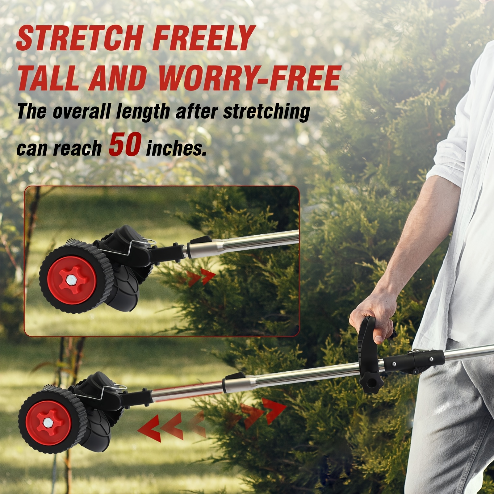 powerful 24v cordless electric eater 4 in 1 with lawn trimmer wheel edger mini mower and brush cutter functions with multiple blades and string trimmer for lawns yards and gardens details 9