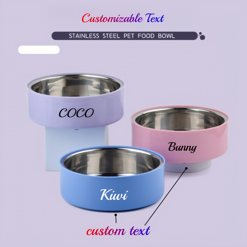 customizable stainless steel pet bowl anti slip base Temu