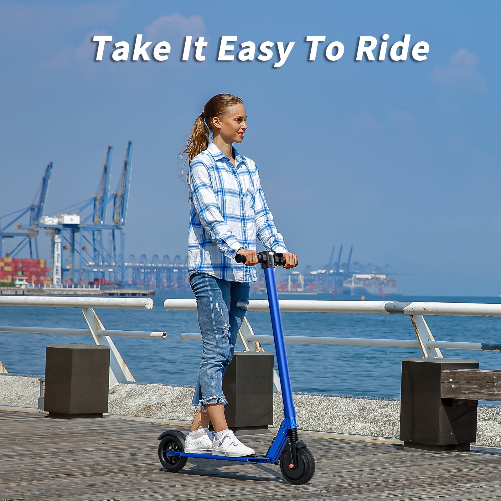 

Caroma 250w Portable Foldable Electric Scooter, 15.5 Miles Range & 15.5 Mph, 6.5\" Solid Tires, Commuting Electric Scooter For Adults, Electronic Brake, Max Load 220 Lbs