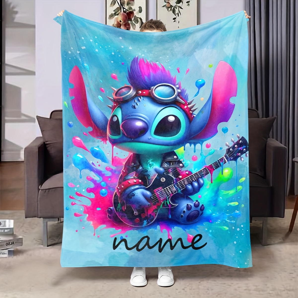 

Custom Name Printed Flannel Fleece Blanket, Soft , Reversible, , Multi-, Contemporary Style, Anime Theme, , Polyester Cover, 200-250g Fabric, For Sofa, Bed, Office Nap, Outdoor Adventure