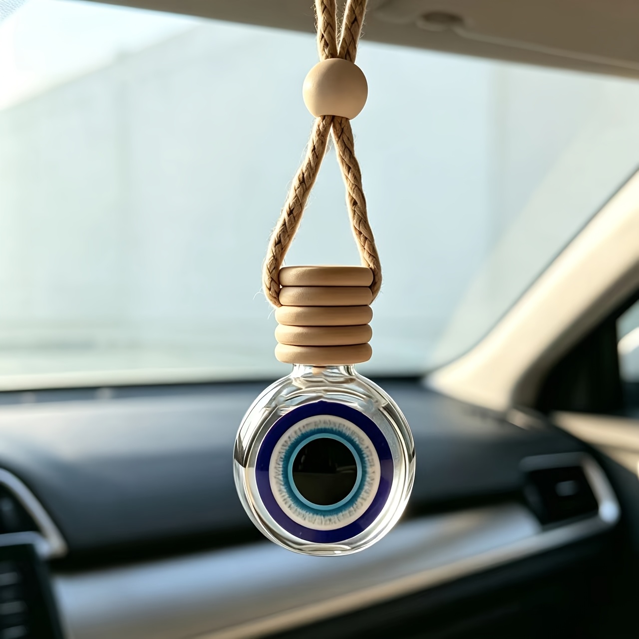 TEMU 1pc, Evil Eye Scent Diffuser, Fragrance-free, Decorative Pendant For Car Rearview Mirror, Suitable For Multiple , Refillable With Your Own