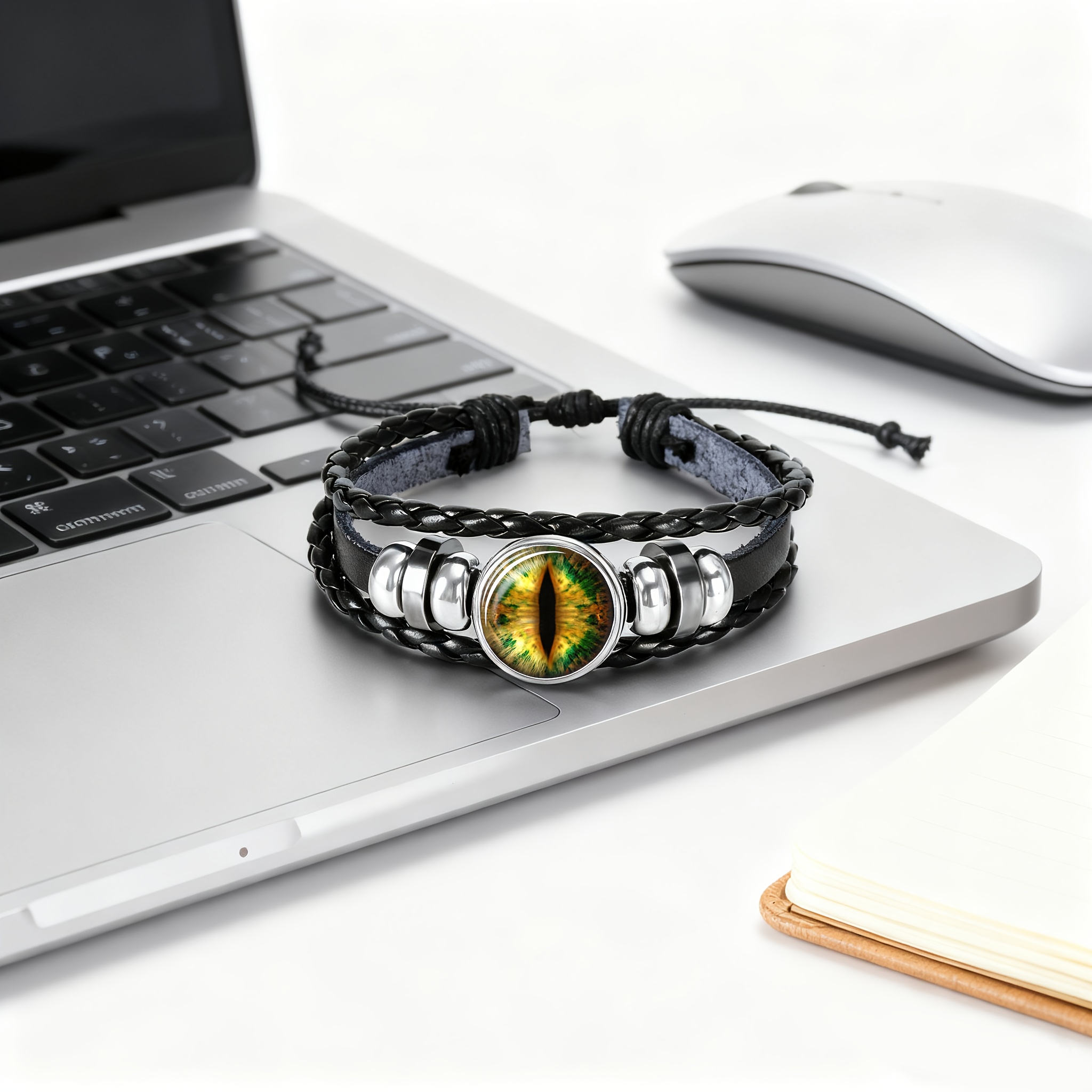 Men's Classic Colored Glass Pattern Bracelet