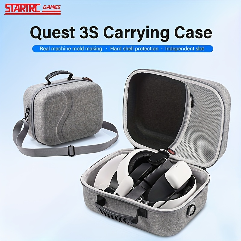 

Devaso 3s Vr Headset Carrying Case - Compact & Nylon Storage Bag For Elite Strap, Touch Controllers & Accessories - Ideal For Travel & Organization, Eyeglass Lens Storage, Hard Shell