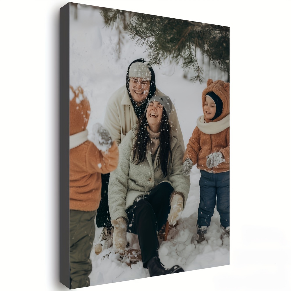 

Customized Personalized Wooden Canvas - 1pc, Photo Print For Couples, , Friends, Pets - 30cm X 40cm - Ideal For Bedroom & Home Decoration - Wood Frame Material, Ready To Hang