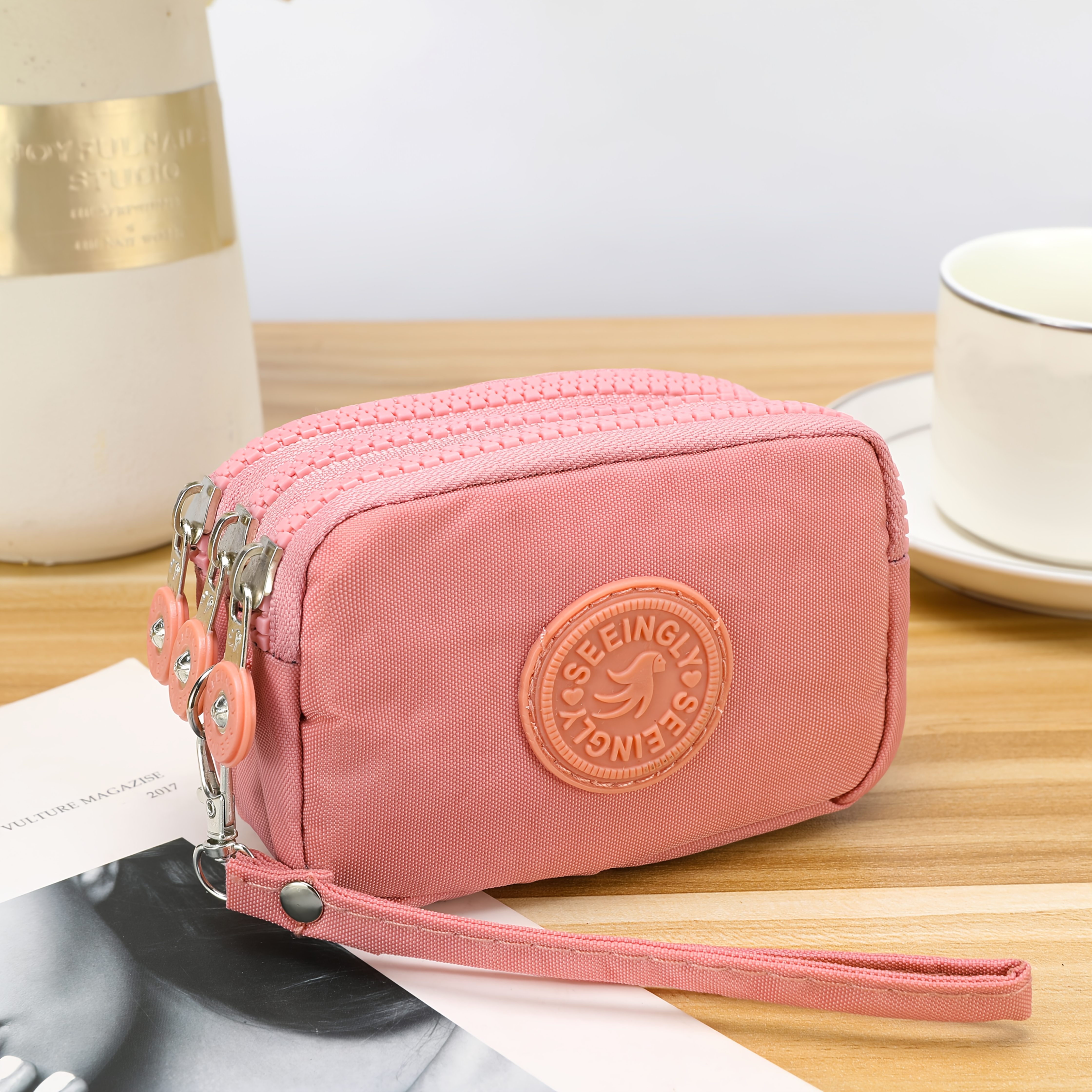 Monedero Kipling Cierres Rosa Vintage Style Nylon Coin Purse