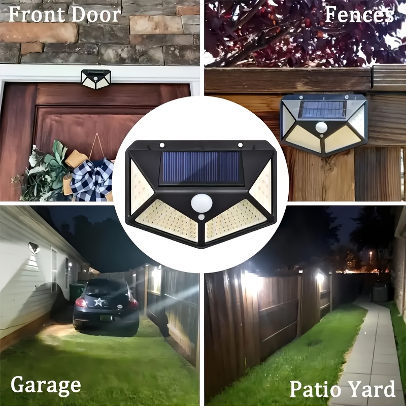 

Solar-powered Garden Light With Motion Sensor - Easy Install, Durable Plastic, 1.5w Wall Lamp For Outdoor Use Add Safety And Style To Your Outdoor Areas