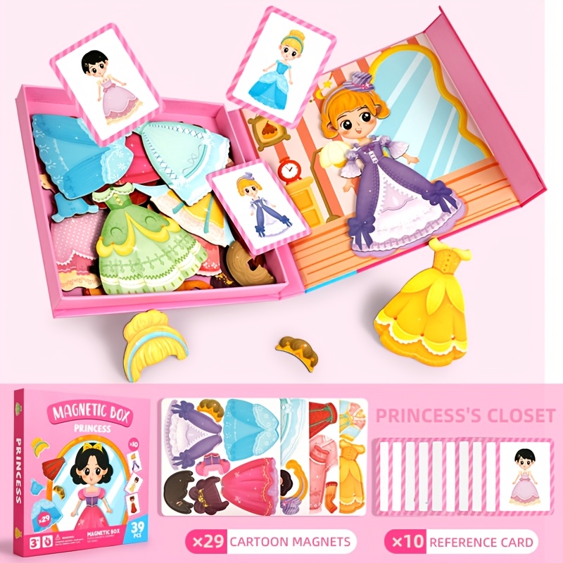 39pcs Wardrobe Toy Box, Magnetic Stickers Diy Character Face-changing Toy, Magnetic Puzzle Game Set, Birthday Gift, Party Gift, Holiday Gift