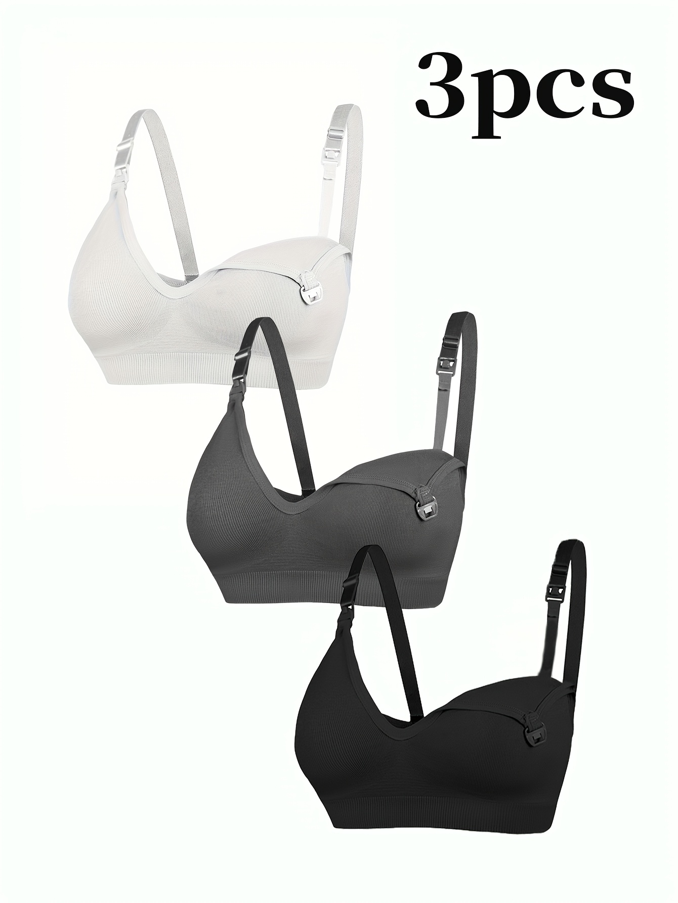 Adjustable Maternity And Nursing Bras for Women, Set of Three