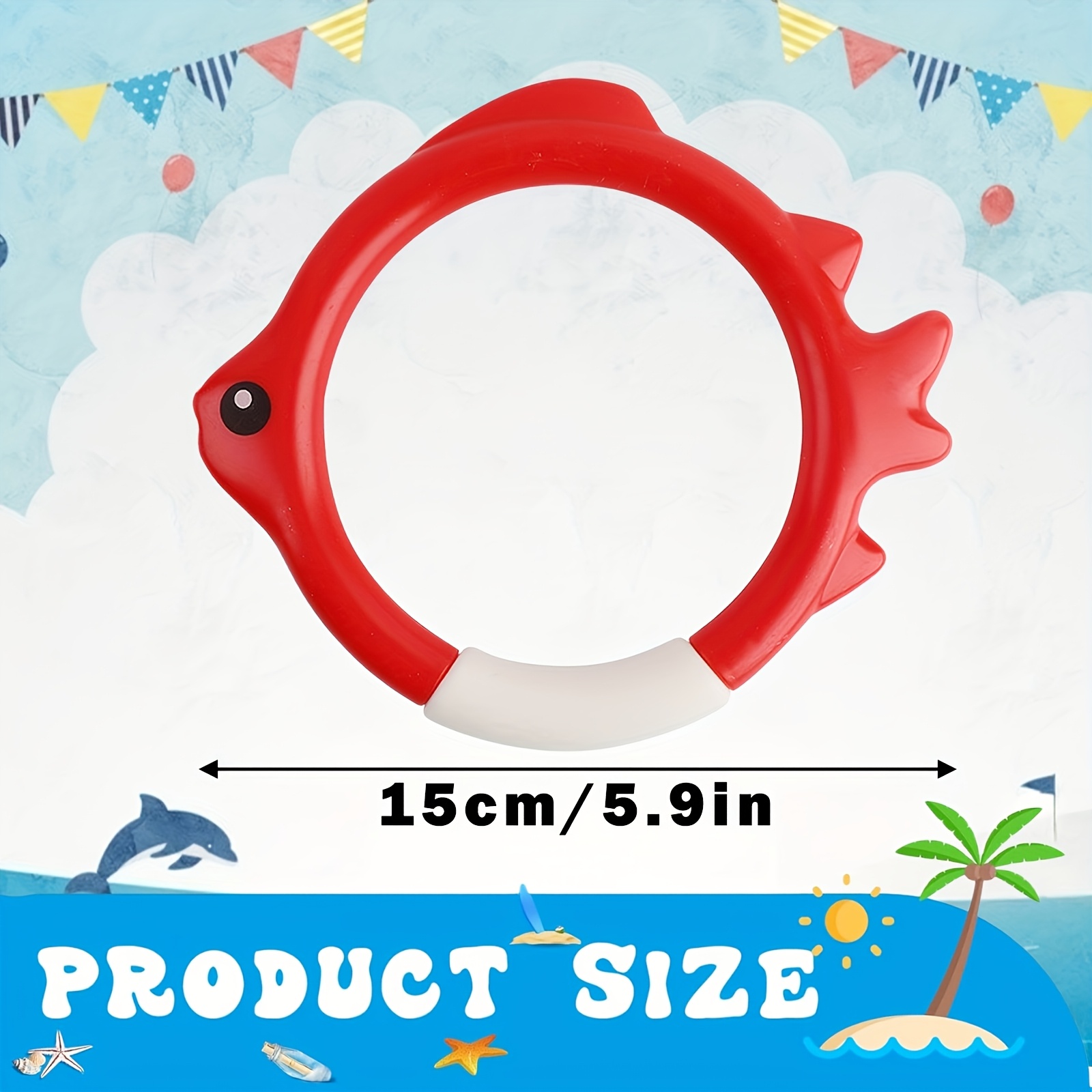 4-Color Diving Rings for Underwater Pool Games