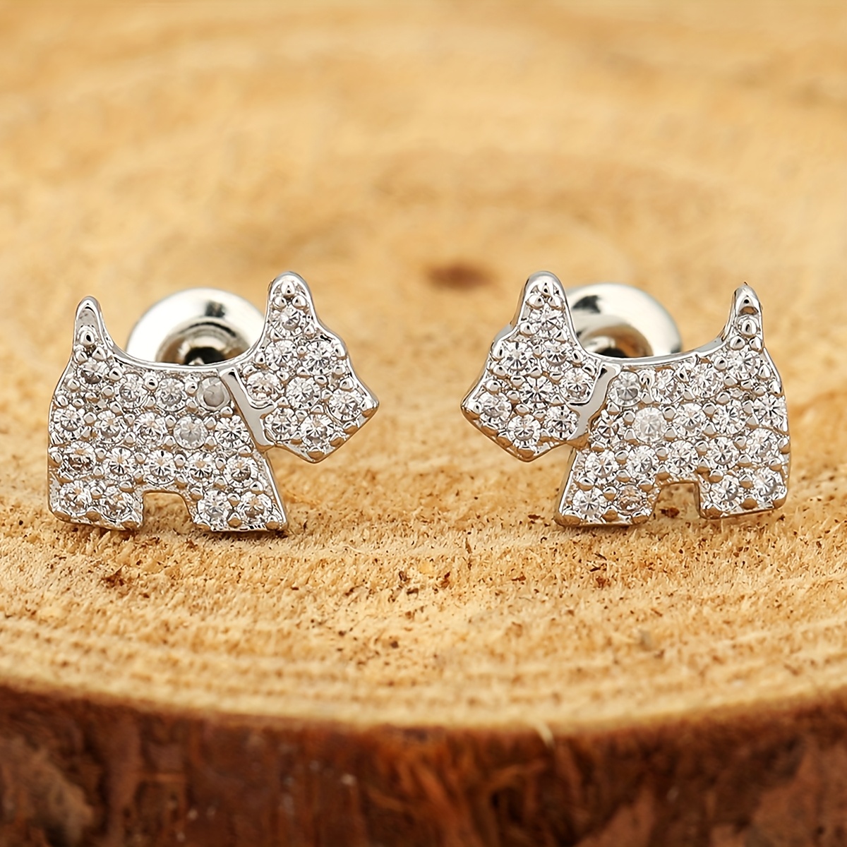 TEMU 1 Pair Adorable Dog Stud Earrings For Women, Cute Puppy Jewelry, Fashion Minimalist Gift For Birthday/valentine's Day