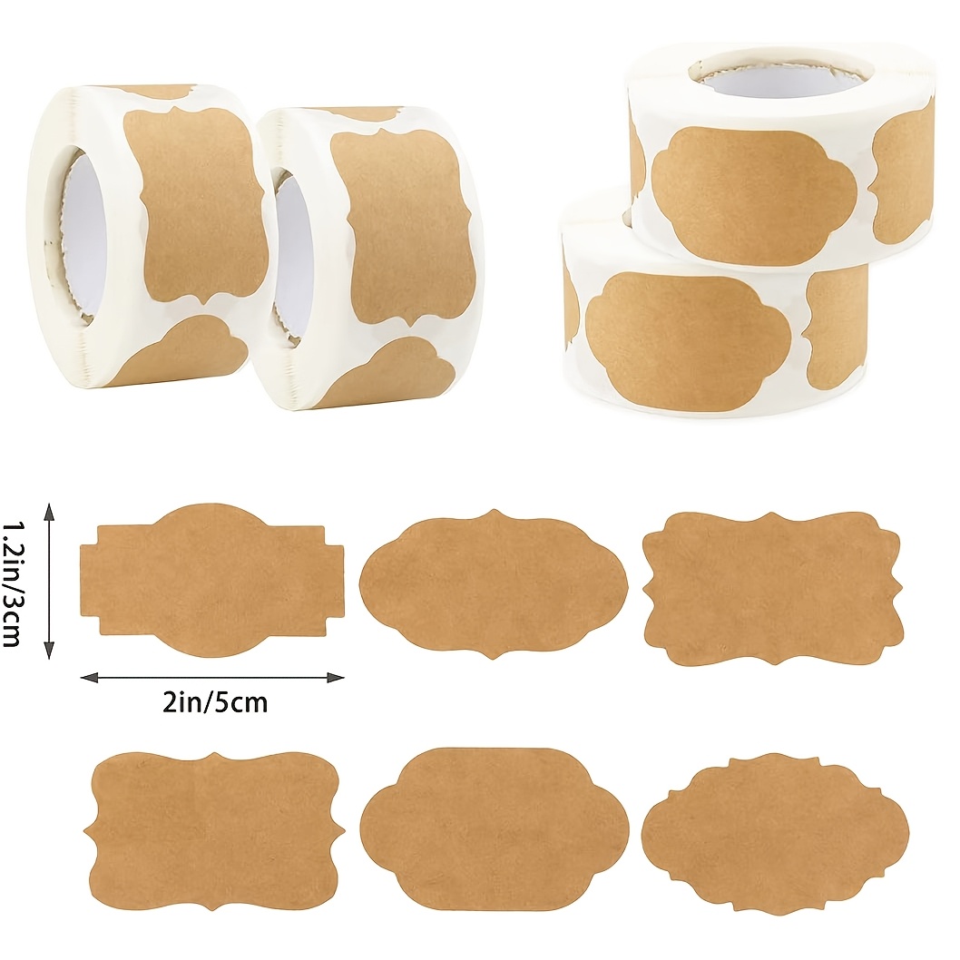 TEMU 600 Sheets Of Paper, Gift Label Stickers, 5.08cm X 3.00cm Fancy-shaped Self-adhesive Labels, Suitable For Gifts, Cosmetic Decoration, And Jars