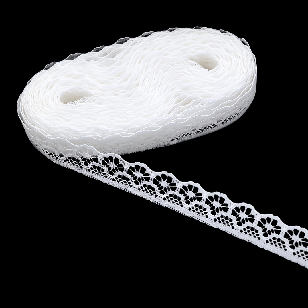 30 Yards White Lace Ribbon Roll, Lace Trim Sewing Crafts Lace For Gift Wrapping Dress Decoration Wedding
