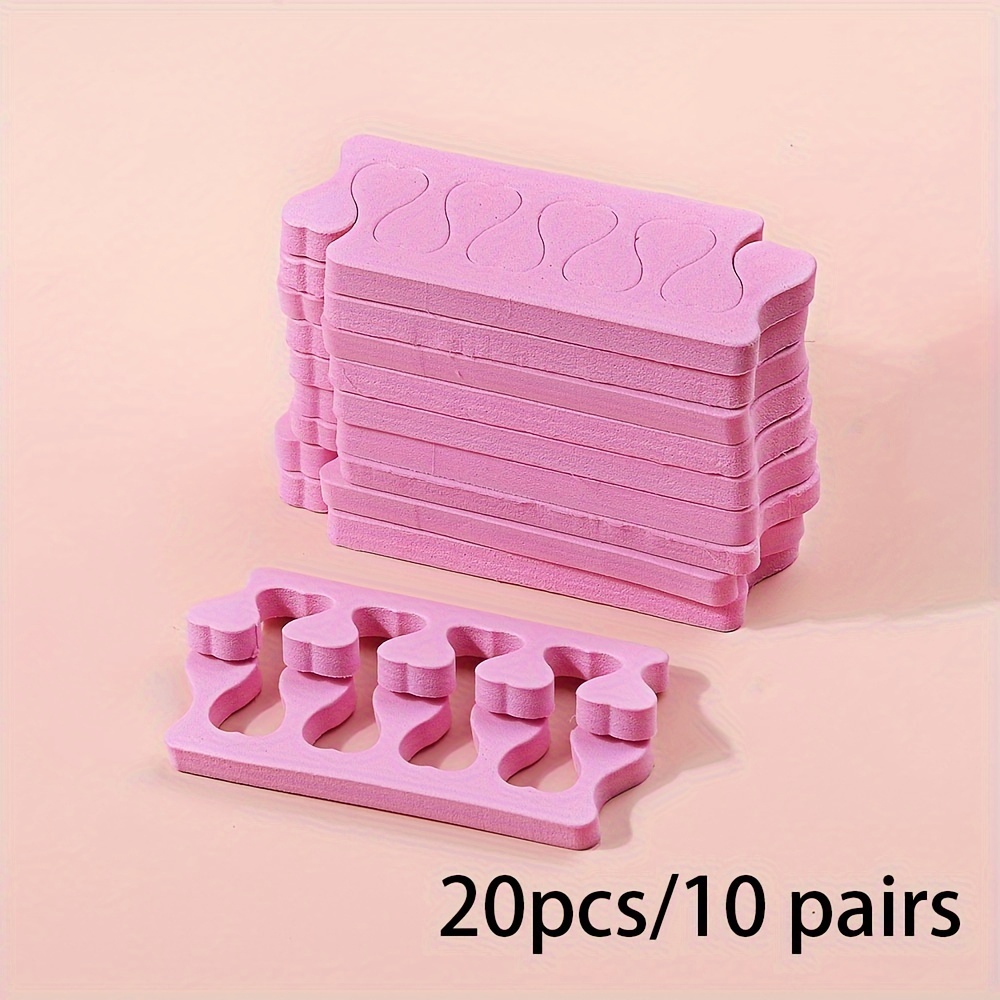 TEMU 20-pack Pink Toe Separators For Nail Art, Soft Sponge Pedicure Manicure Tools, Unscented Finger & Foot Spacers For Polish Application