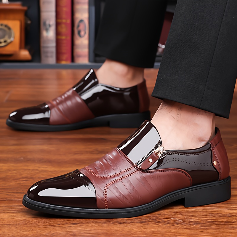 zapatos de negocios casuales para hombre en   - zapatillas bajas sin cordones con punta redonda y plantilla acolchada pu, versátiles para toda temporada:  ,   formales o atuendos informales. diseño   e   (sin nudos).   antideslizante de goma y forro en pu elegante e   9