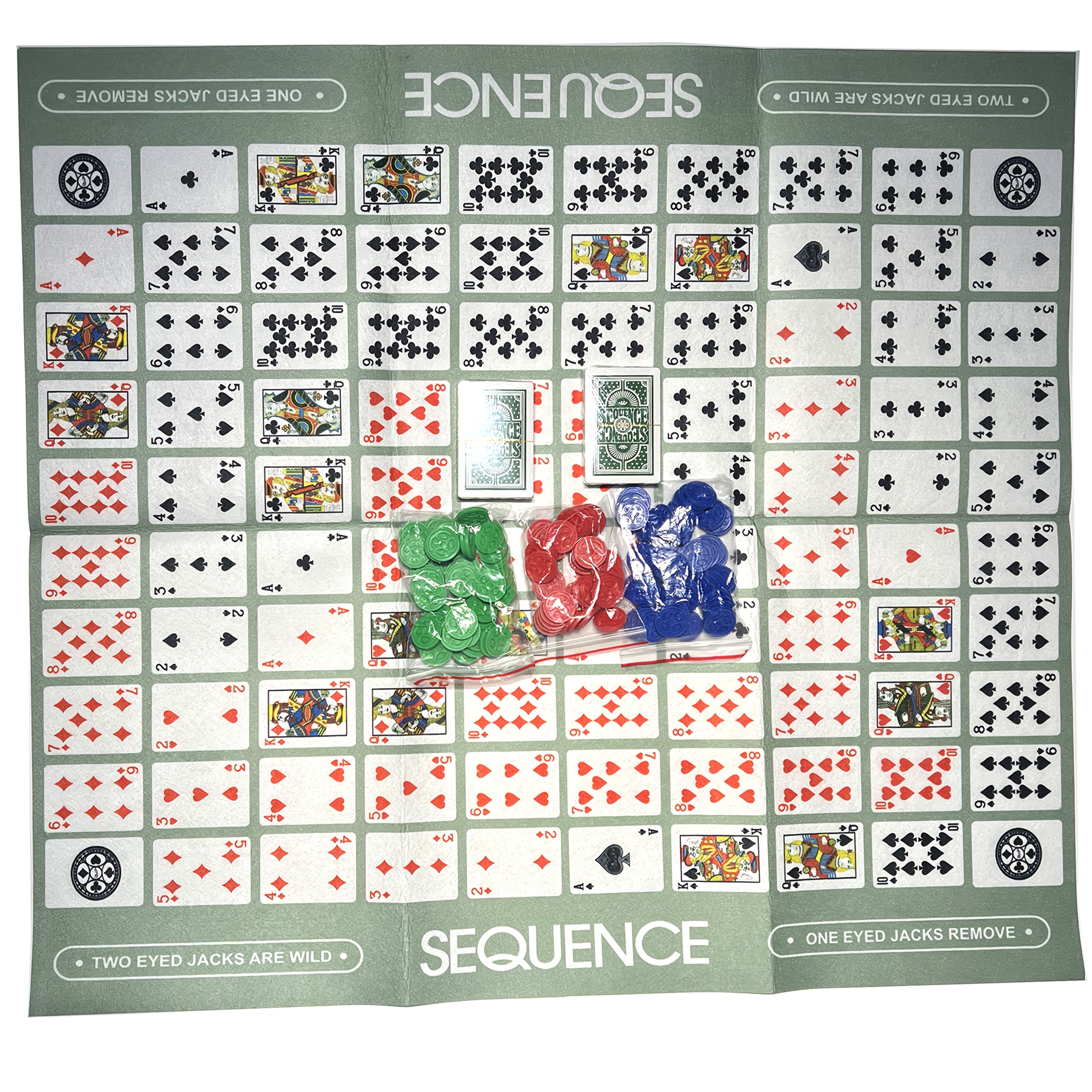 Classic Sequence Board Game - New Edition, Family-Friendly Card Game for Ages 14 and Up, Plastic and Paper Materials, No Electricity Required, Featherless, Perfect for Parties and Social Gatherings