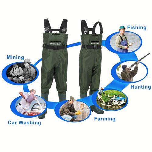 unisex wading pants lower pants chest waders with boot leg straps breathable and lightweight for fishing hunting etc size 6 5 13