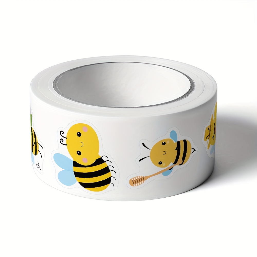 2.5cm 500pcs/roll Irregular Bee Spring-themed Decorative Stickers For Notebooks