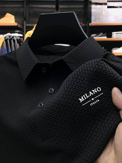 solid color letter blocking design new mens short sleeved shirt lapel summer solid color clothes top t shirt short sleeved versatile mens clothing comfortable short sleeved casual outing activity elastic breathable