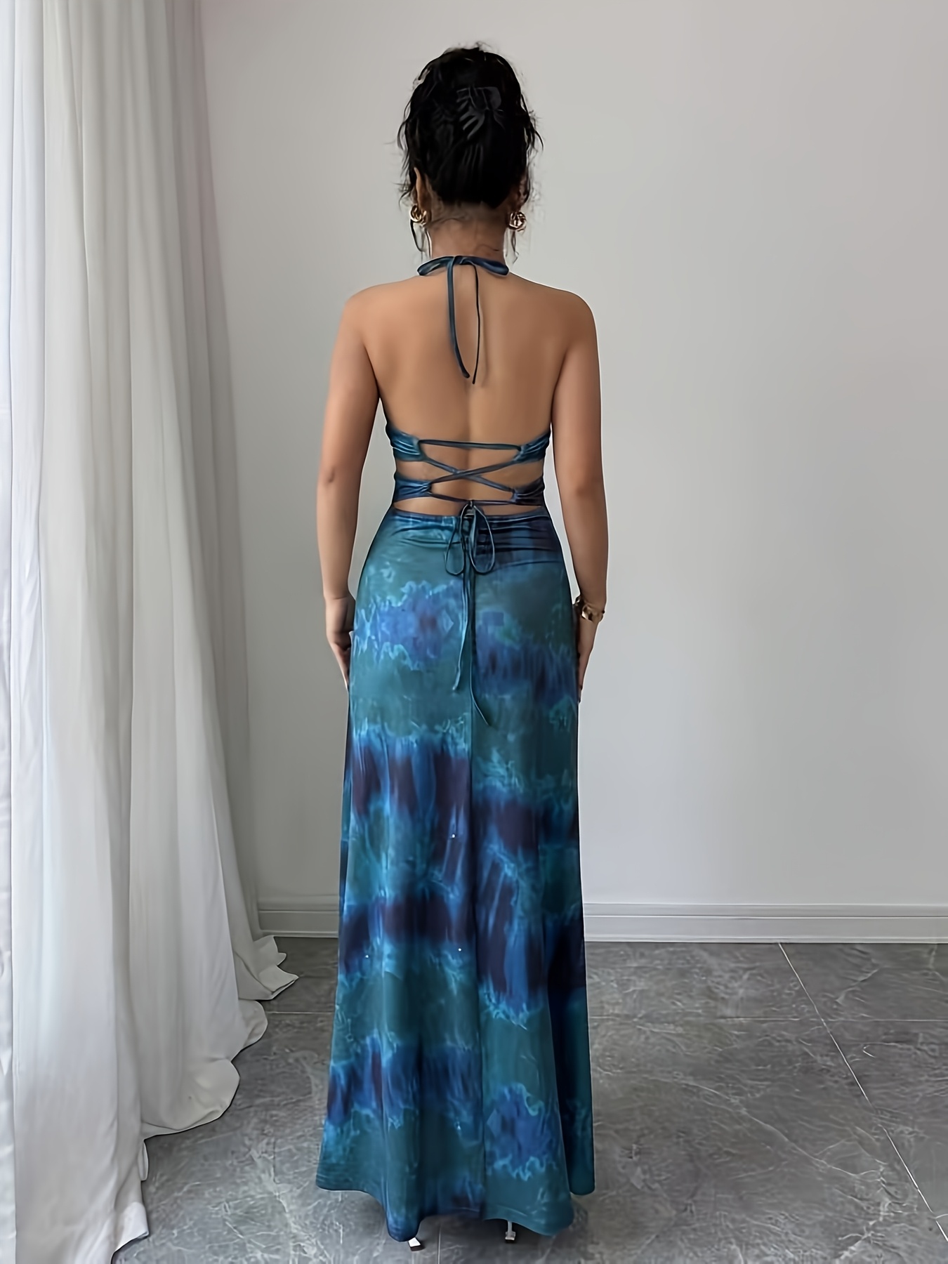 womens backless tie long elegant vacation dress - Temu Qatar