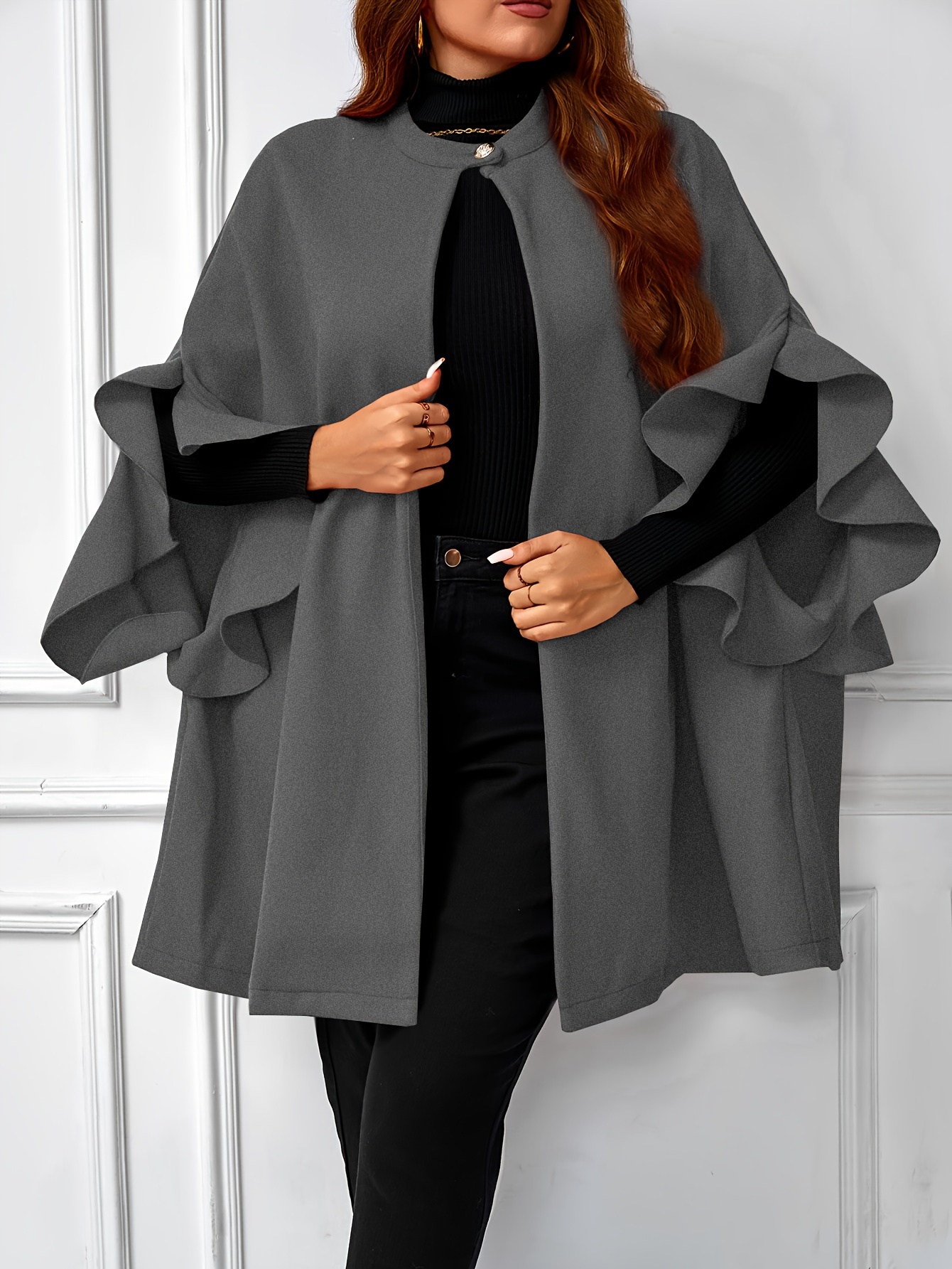 ジャケット・アウター lidnm SHAWL COLLAR CAPE COAT Wool Blend Cape Men Shawl Jacket Lapel Sleeve Cloak Parka