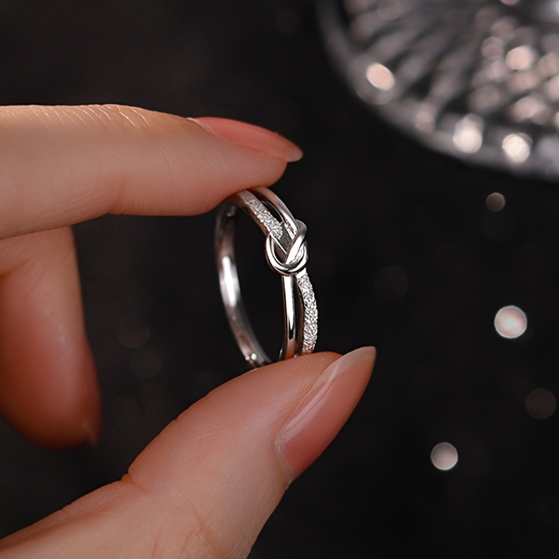 Women's S925 Sterling Silver Plain Open Ring, Niche Temperament