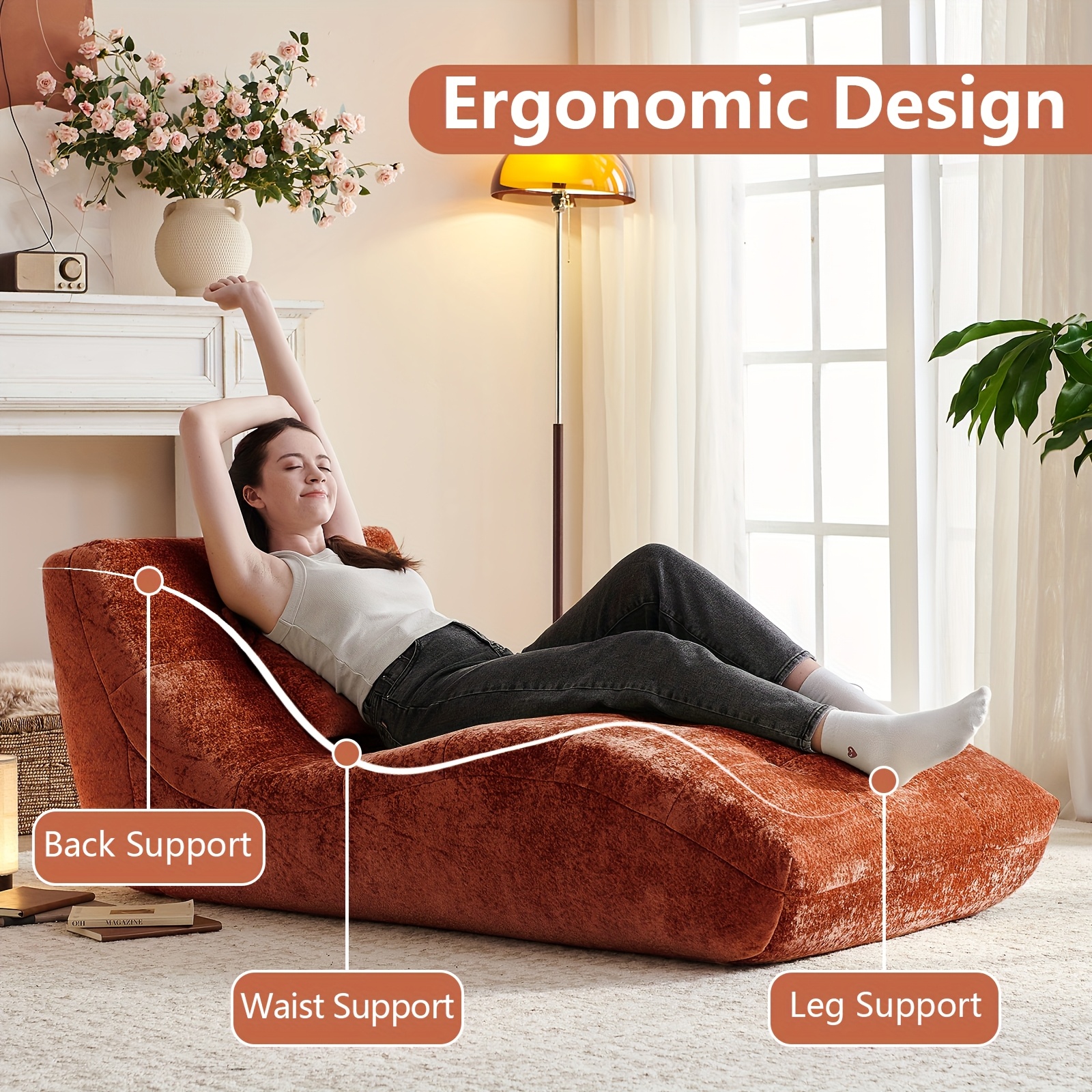 Single Sofa Seat, Yoga Sofa, Leisure Sofa, Armless Platform Sofa, Simple Lazy Sofa, Floor Standing Sofa Seat, Indoor Reading And Leisure Integrated Compression Sponge Sofa, No Assembly Required, Suitable for Living Rooms, Bedrooms And Offices