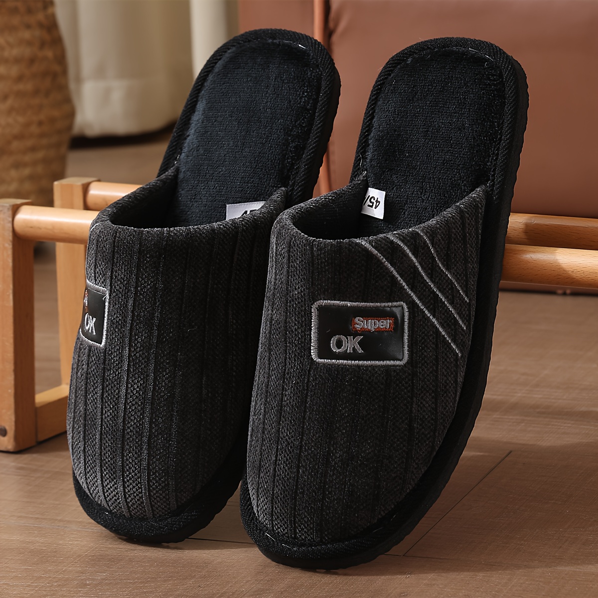 Image of Slippers Autumn Winter Men's Fleece Thick Sole Anti-slip Home Warm Indoor Outdoor Slippers Men Women Couple Slippers Slippers International