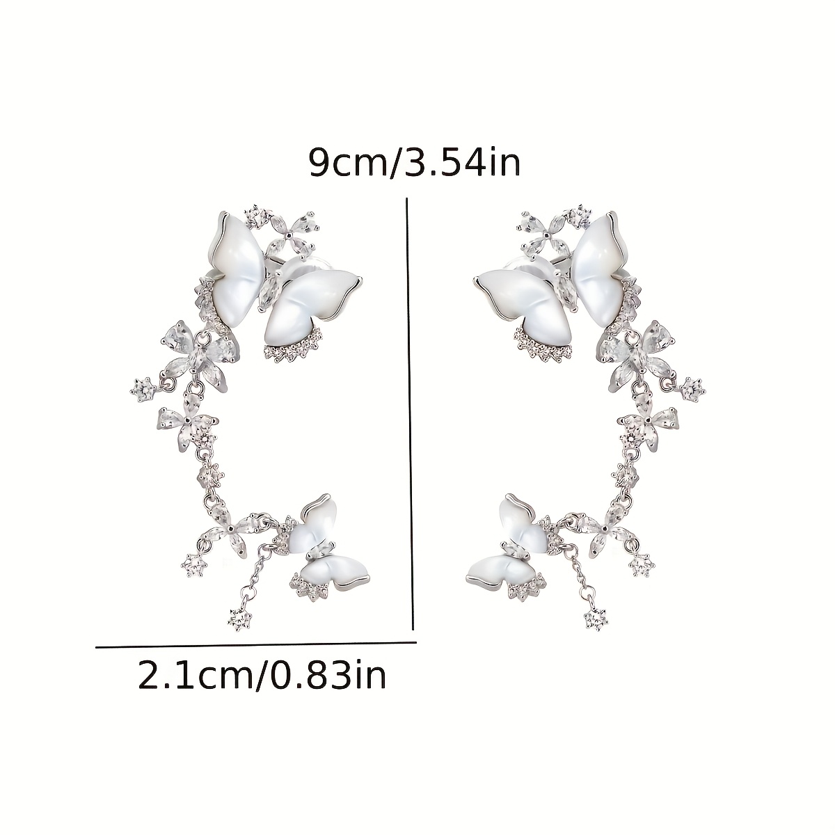TEMU 1 Pair Integrated Ear Clip Studs Premium Ear Jewelry Light Luxury All-match Studs D85