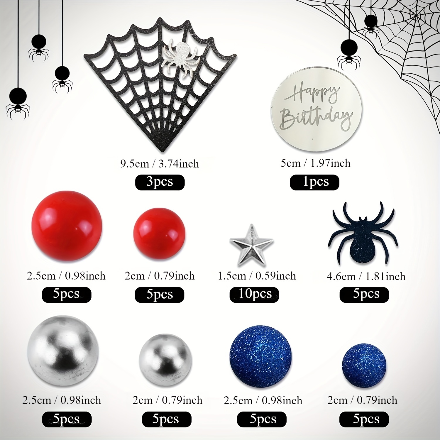 49pcs Cake Decorations With Boy Men's Birthday Party Supplies () For Halloween,christmas Event & Party Supplies Halloween&christmas For Christmas,newyear,valentine,party Events