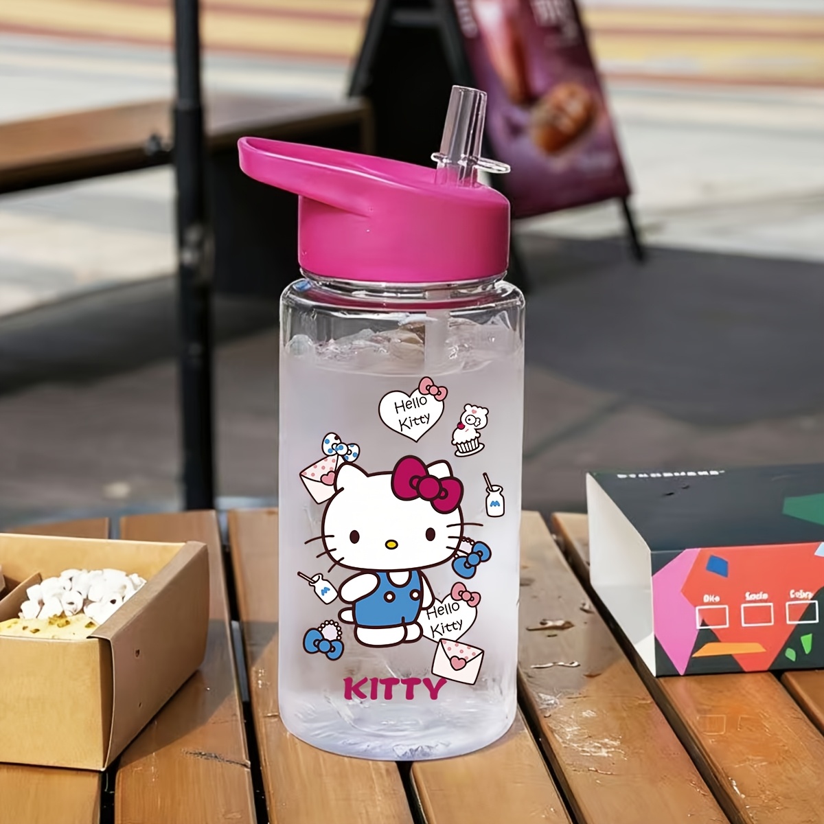 Hello Kitty Kuromi 500ml Straw Tumbler Water Bottle, Cute And Portable Korean Style, Ideal For Gifting, , Outdoor Water Bottle, Cup