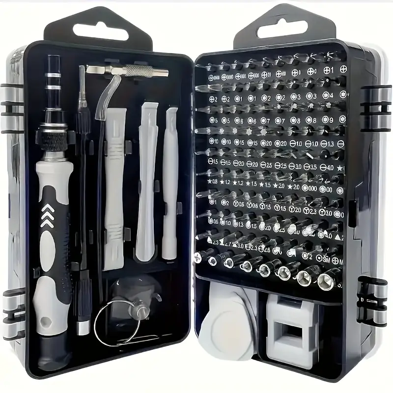 115 in 1 screwdriver set with strong magnetic and high hardness multifunctional disassembly tool set featuring irregular drill bits a durable metal case and pointed tips ideal for repairs of mobile phones tablets and small appliances perfect as a essential electronic disassembly tool great for halloween christmas thanksgiving fathers day gifts for fathers or Product details 5