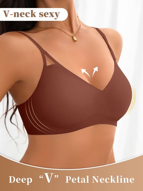 simple and comfortable hollow out wireless bra for women