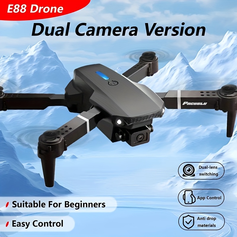 RC Drone with Dual Cameras, 2 Batteries, Foldable RC Drone, Brushless Motors, Optical Flow Positioning, Smart Follow, Indoor And Outdoor Discount Drones, Beginner Birthday, Christmas, Halloween Gifts
