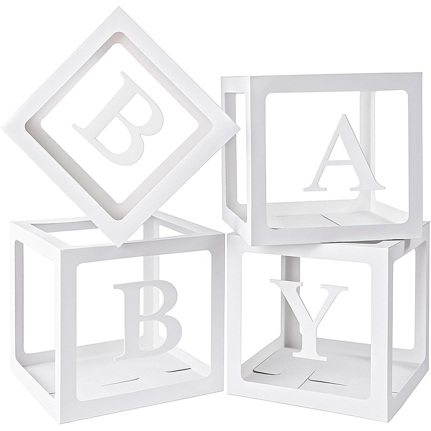 4pcs clear balloons boxes boxes with letters for shower balloons boxes for boys and girls birthday gender reveal decorations white high quality