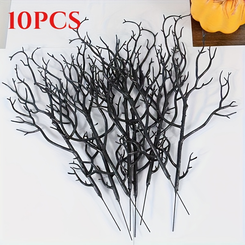 10pcs 32cm Realistic Black Dead Tree Branches, Lifelike Halloween Decor For Haunted Houses & – Gift