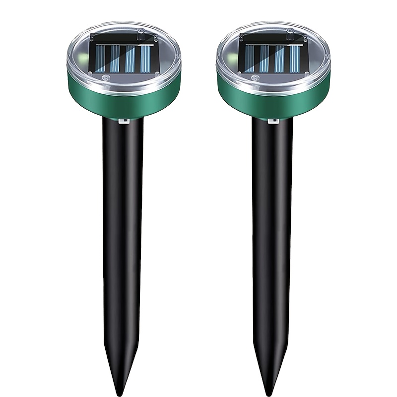 TEMU Solar Repeller (round Style) - 2pcs - Efficient Insect Repellent, Covers 100㎡, Suitable For Courtyards, Gardens, And Other Outdoor Spaces. And