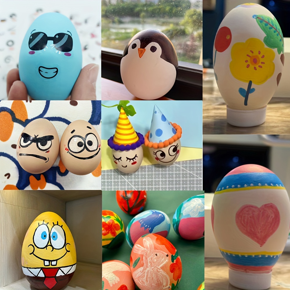 

12pcs/set Of Diy Painted Easter Eggs, Parent-child Game Toys, Colored Pens, Funny Stickers, Boys And Girls Puzzle Toys, Kindergarten Activities, Parties