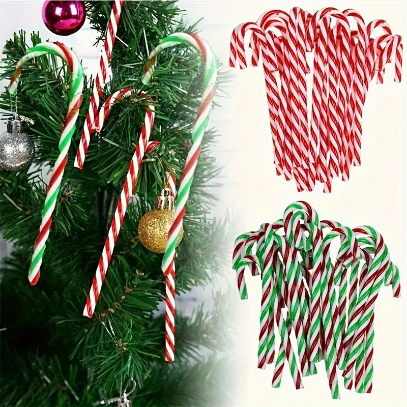 

12pcs/24pcs Acrylic Christmas Crutch Decorative Ornaments, Creative Simulation Candy Crutch Set, Christmas Tree Ornaments, Christmas Festival Party Home Scene Decoration Supplies, Thanksgiving