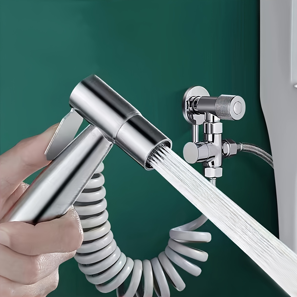 1 set toilet seat bidet sprayer with manual bathtub faucet bathroom manual bidet sprayer shower head for self cleaning details 5